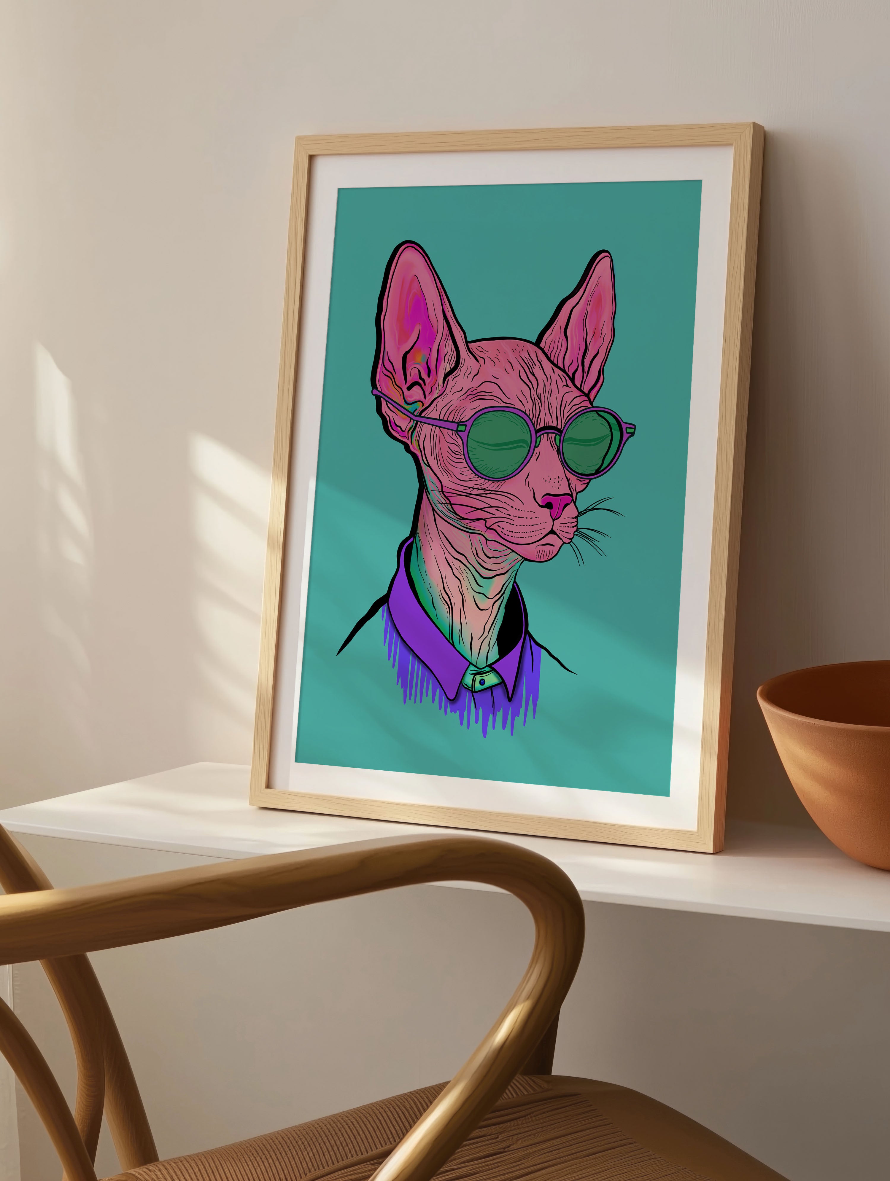 Sphynx Cat Illustration print
