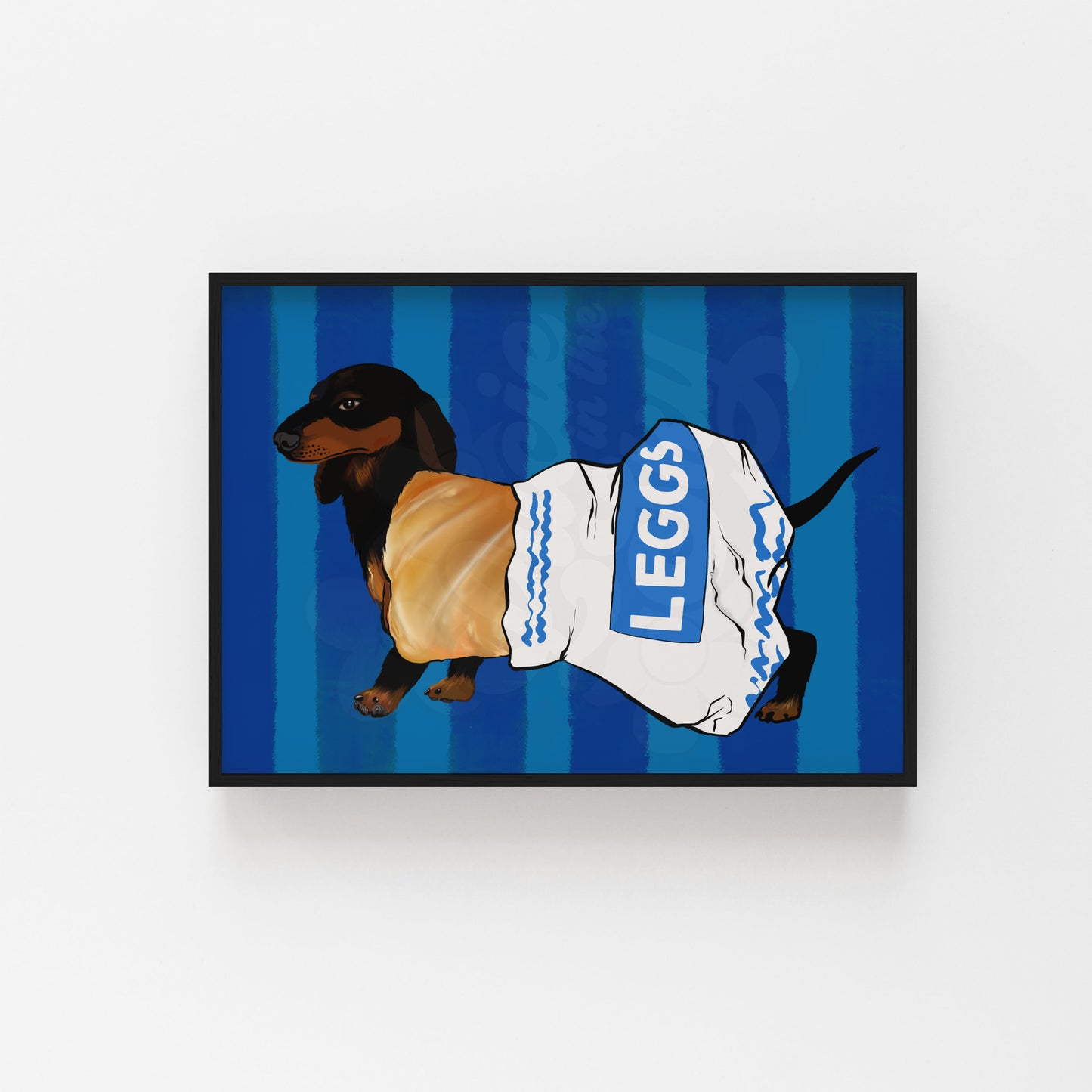 Leggs Sausage Dog Roll Art Print