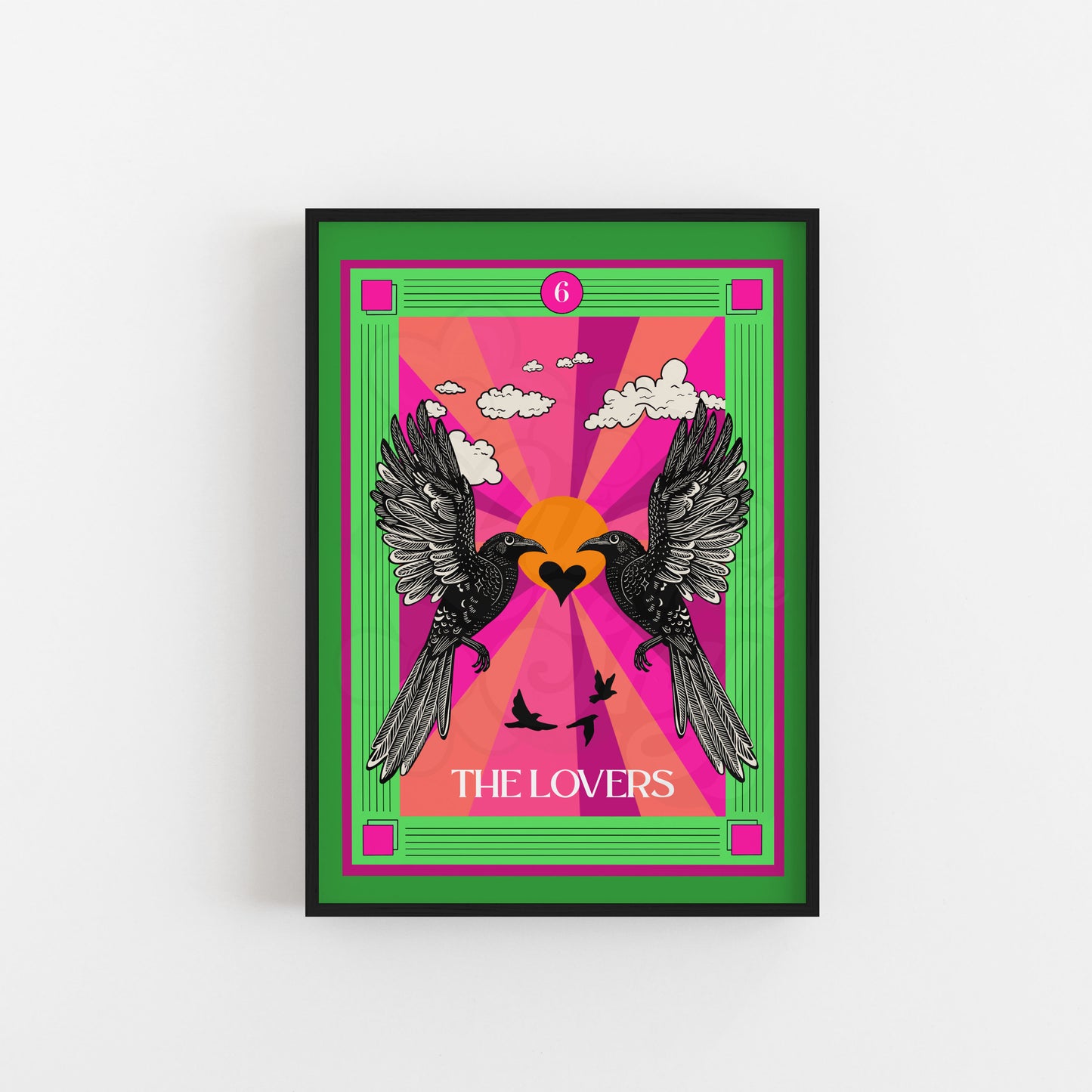 The Lovers Tarot Card Art Print - 3 colour options