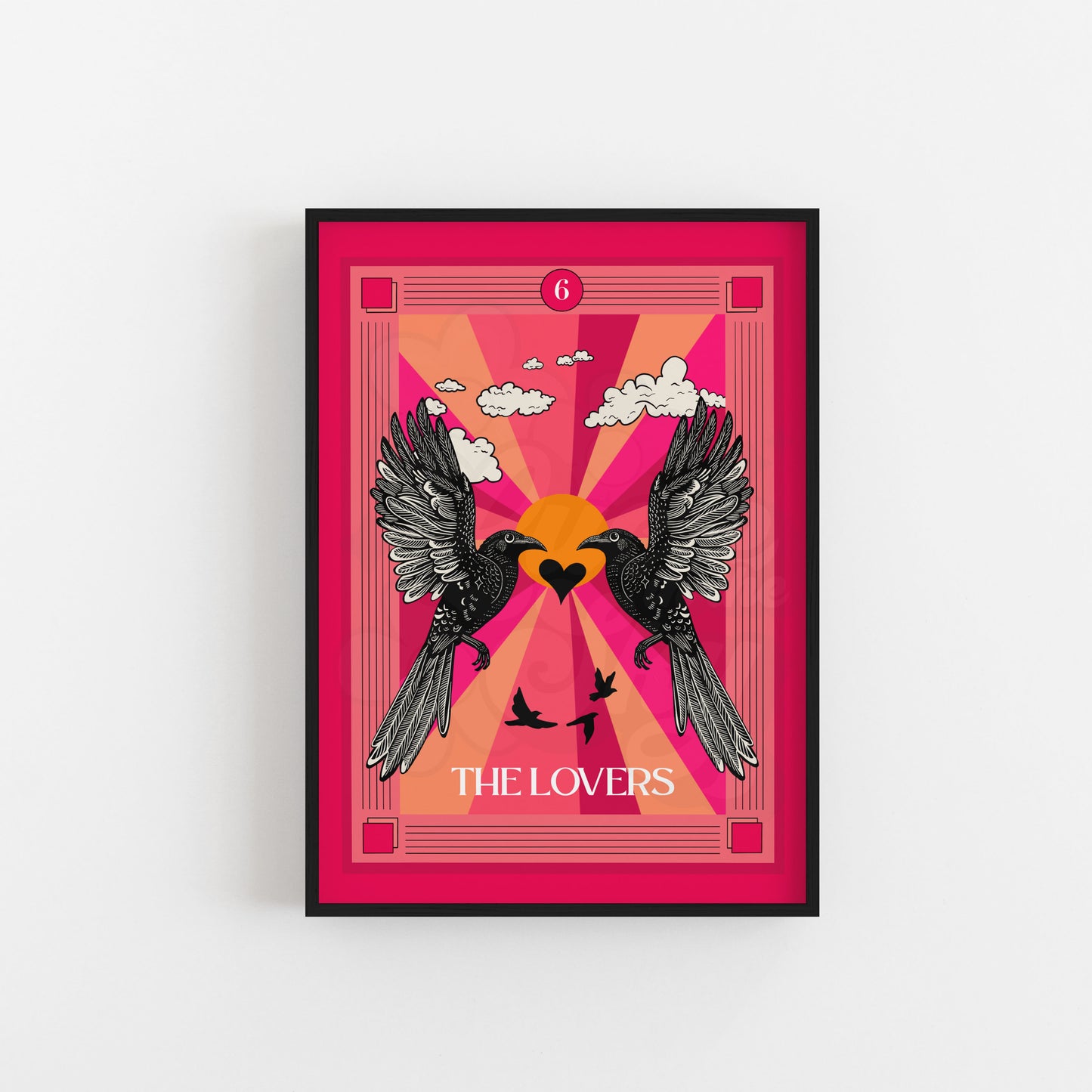 The Lovers Tarot Card Art Print - 3 colour options