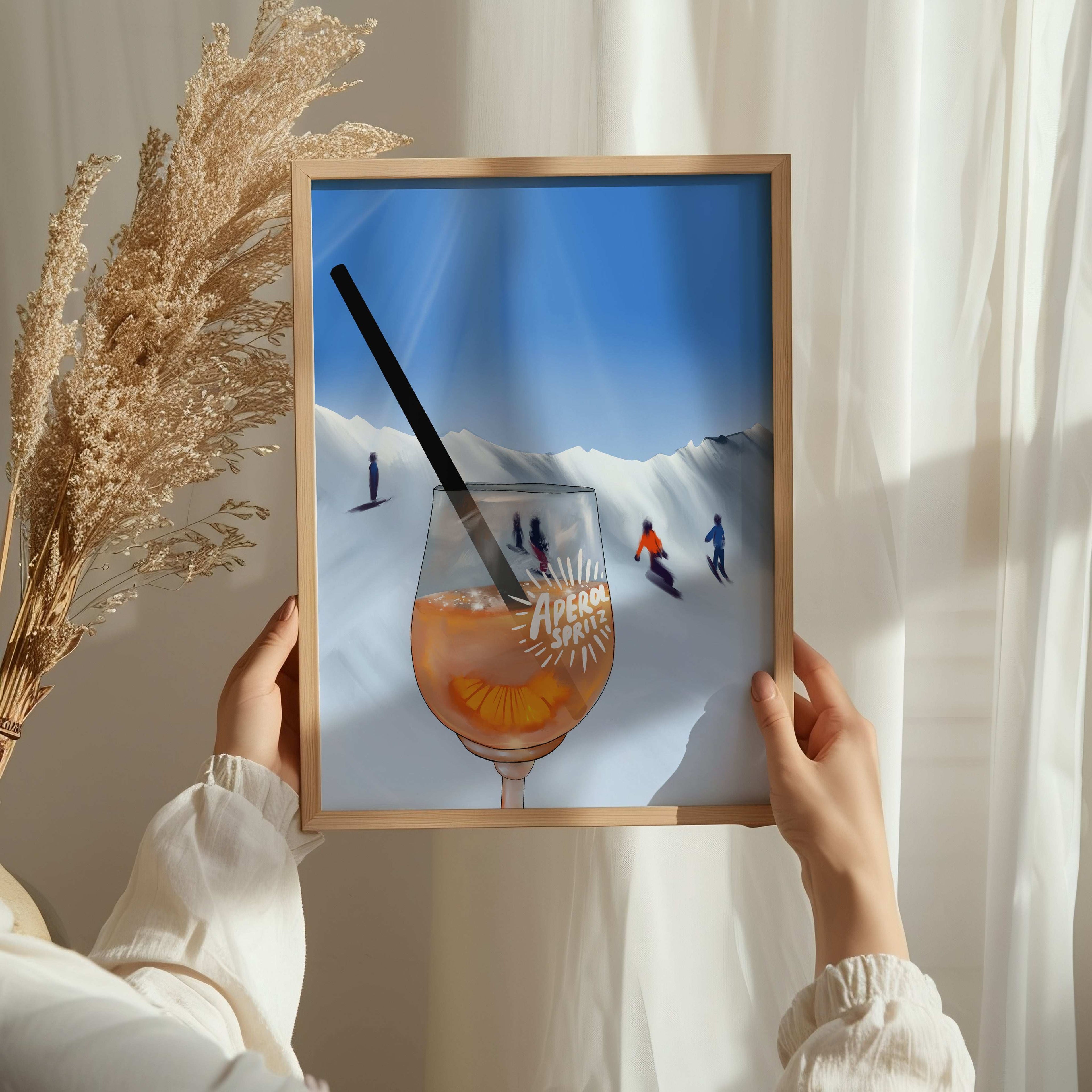 Aperol Spritz Cocktail Drink Art Print Après Ski Slopes Poster