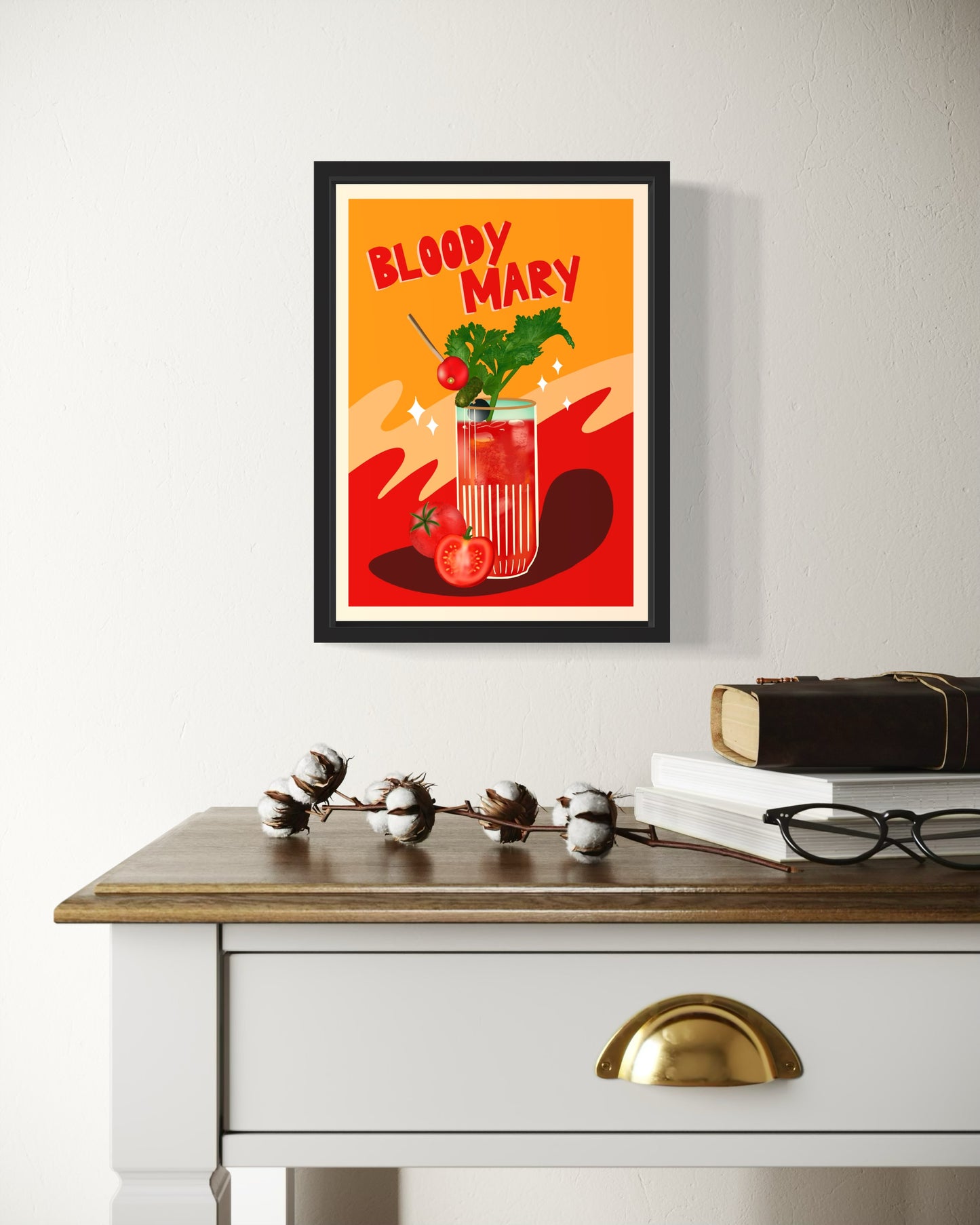 Bloody Mary Cocktail Art Print For Kitchen Bar Decor