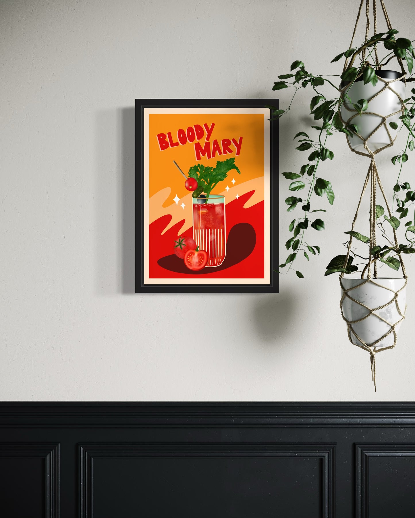 Bloody Mary Cocktail Art Print For Kitchen Bar Decor