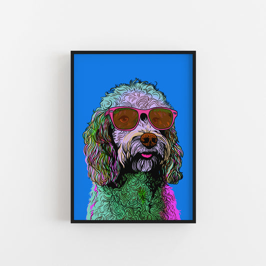 Cockerpoo art print (available in multiple colours)