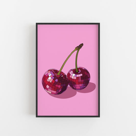 Disco Cherries Art Print