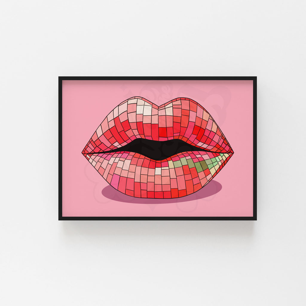Disco Lips Art Print