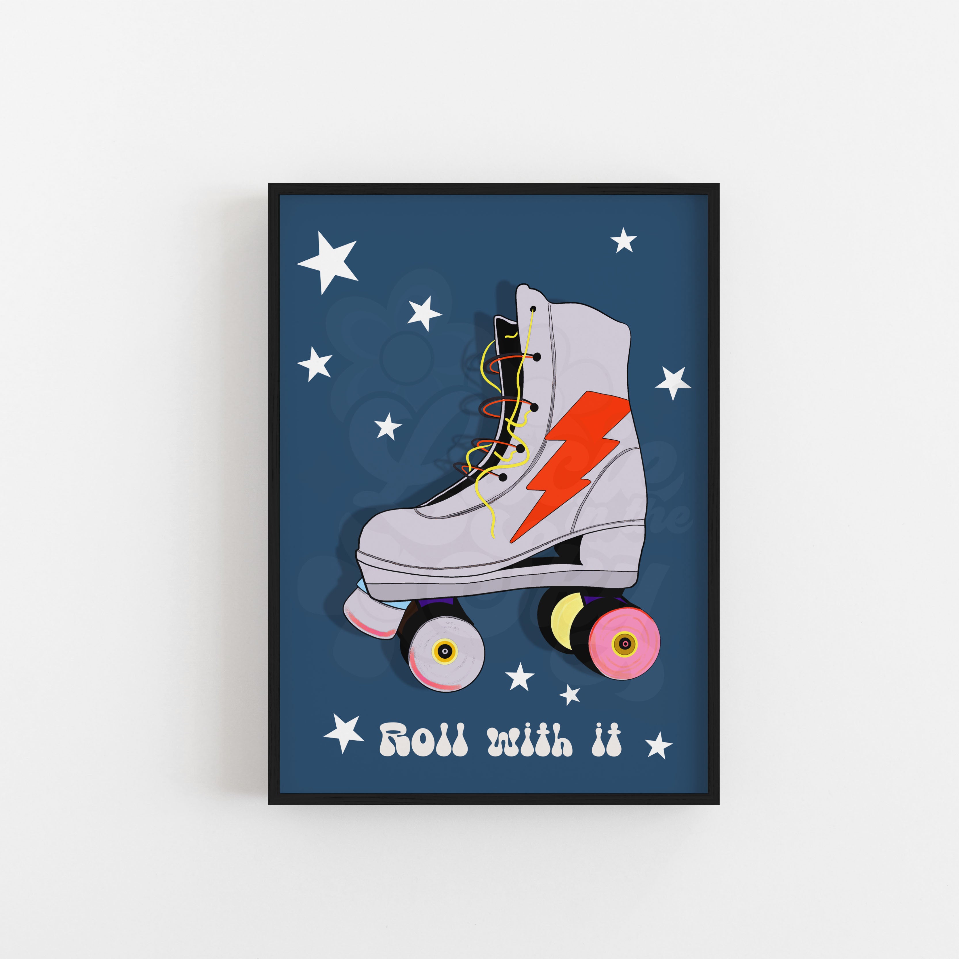Roller With It Roller Skate Print