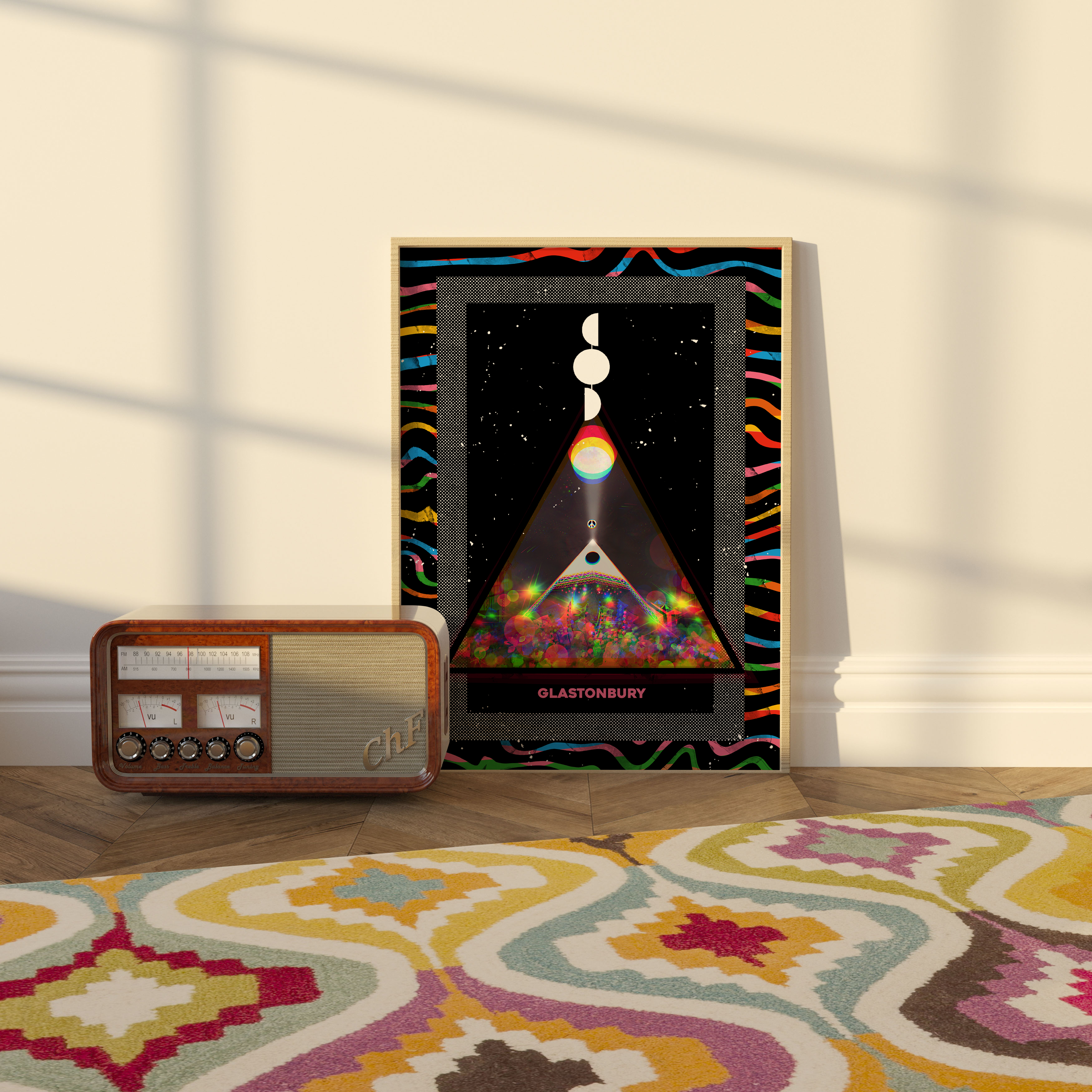 Glastonbury Pyramid Stage Worthy Farm Art Print