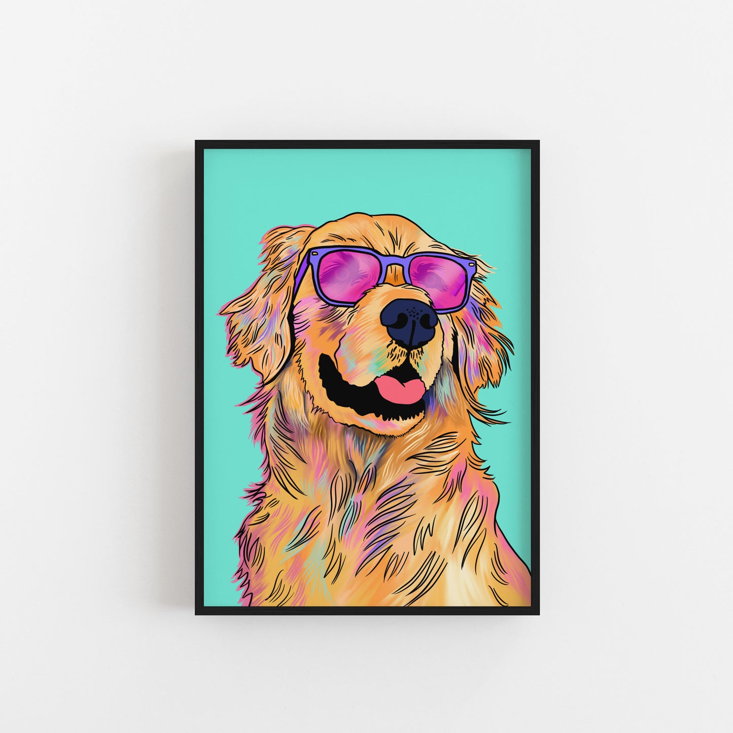 Golden Retriever Dog Illustration Art Print