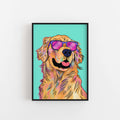 Golden Retriever Dog Illustration Art Print