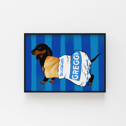 Greggs Sausage Dog Roll Art Print