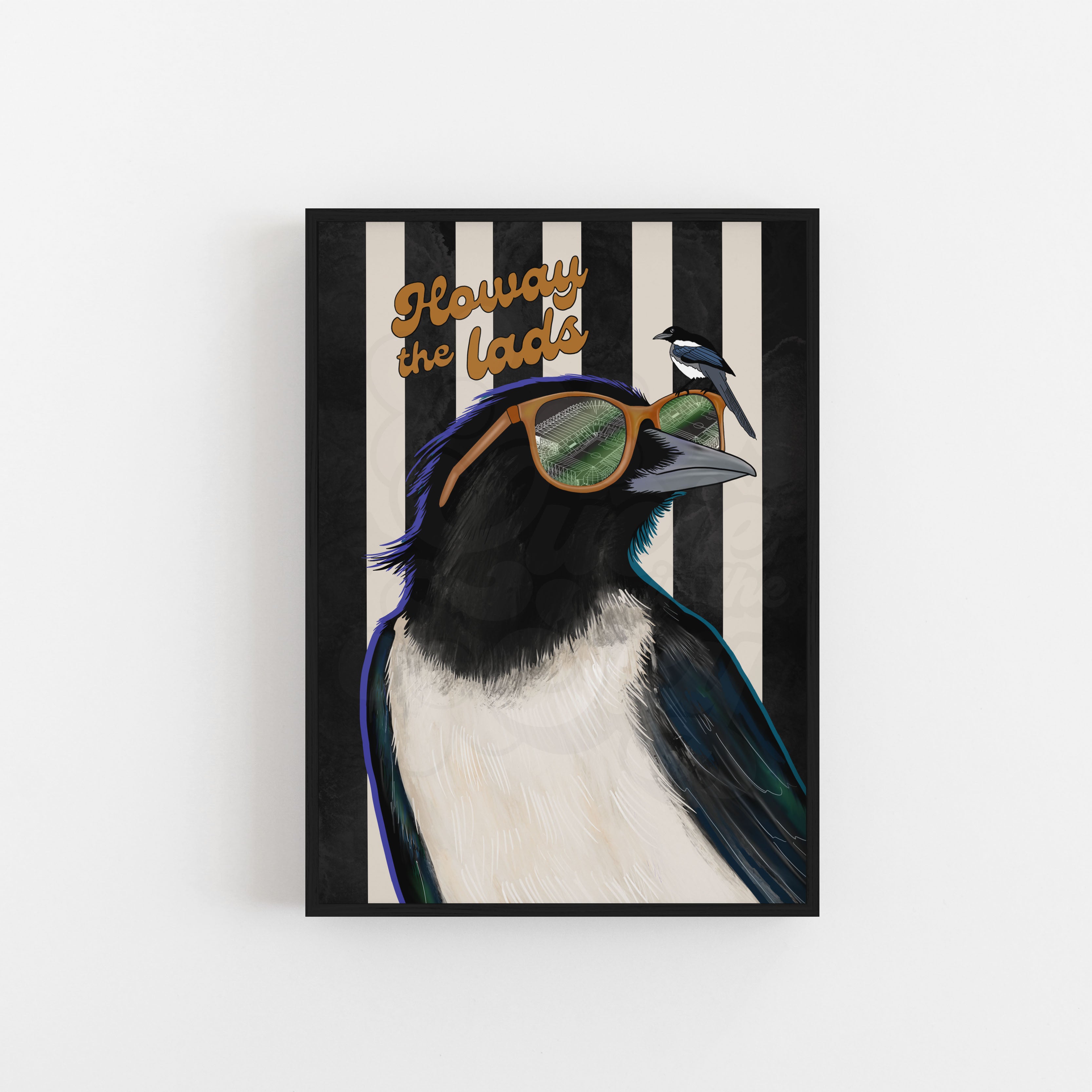 Howay The Lads Magpie Art Print For Geordies