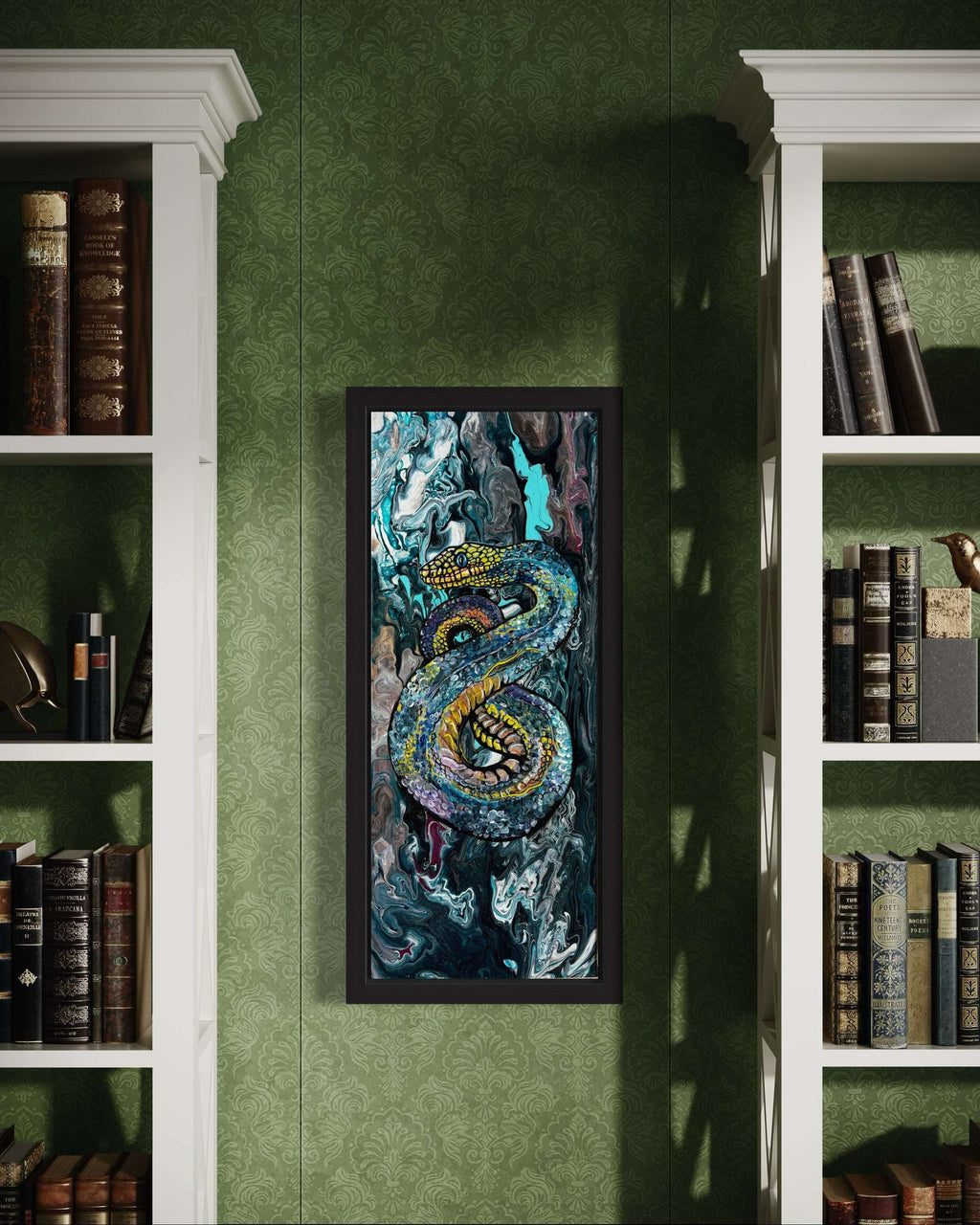 Snake Mixed Media Original Painting "Serpent Of Eternity"