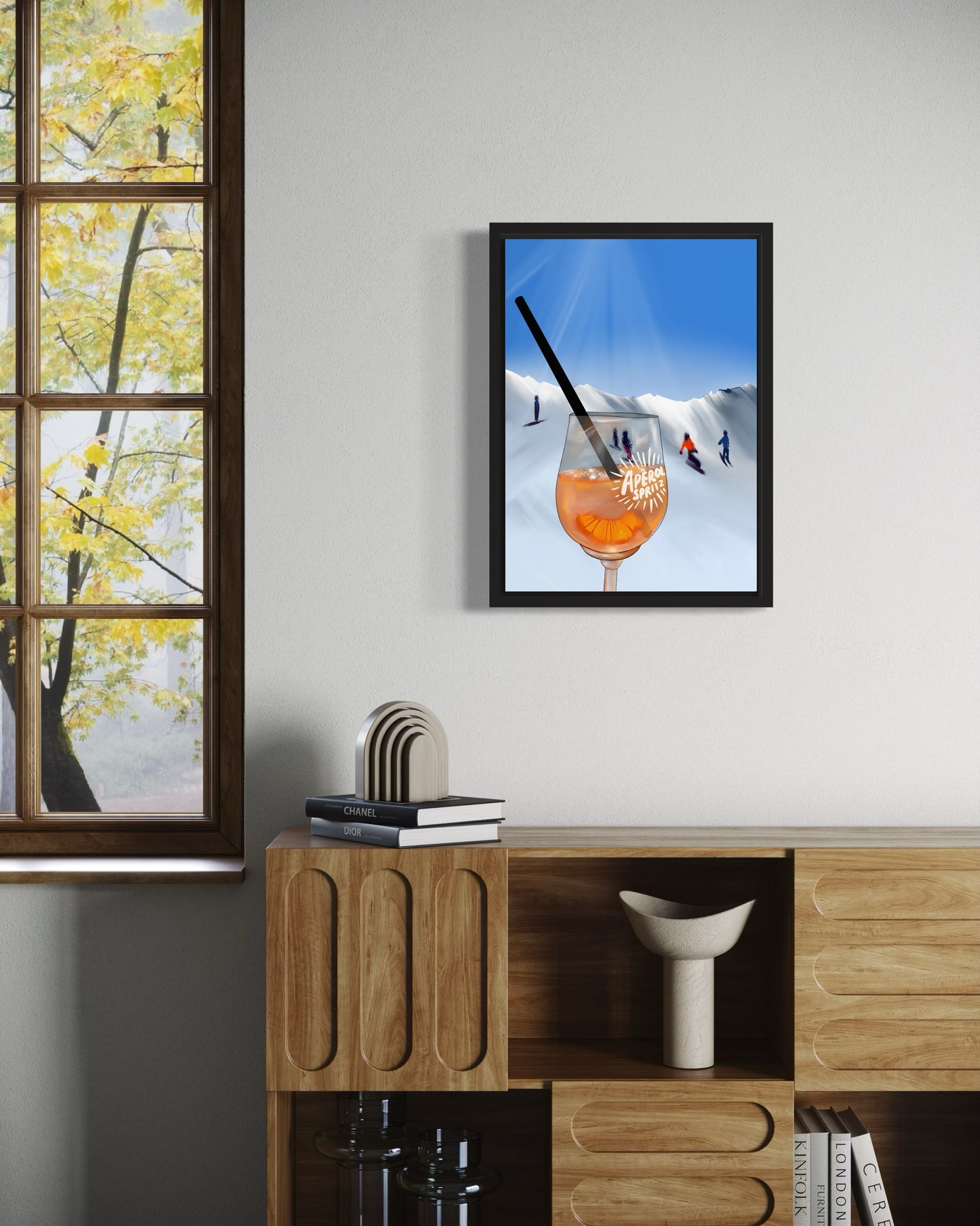 Aperol Spritz Cocktail Drink Art Print Après Ski Slopes Poster