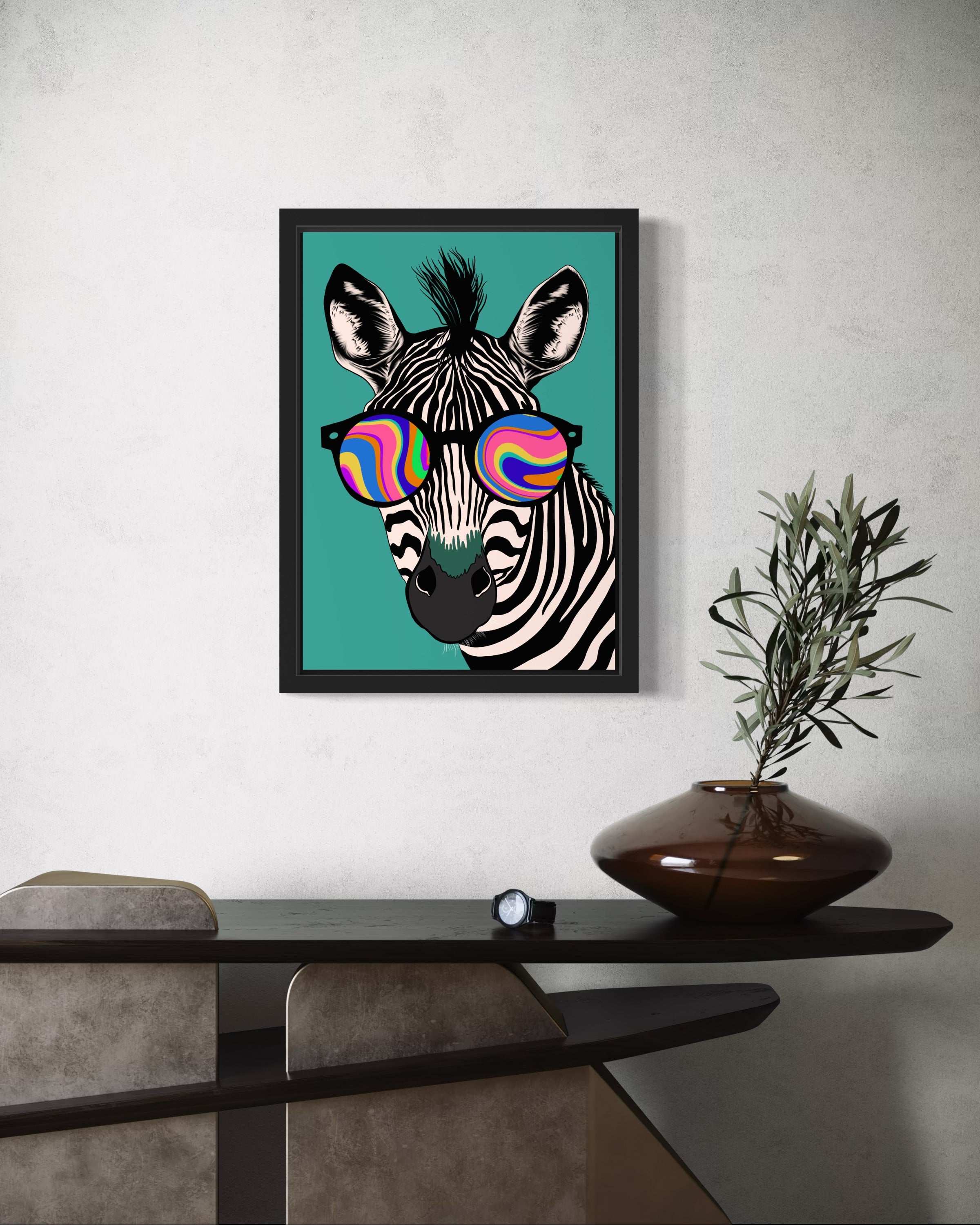 Psychedelic Zebra Art Print