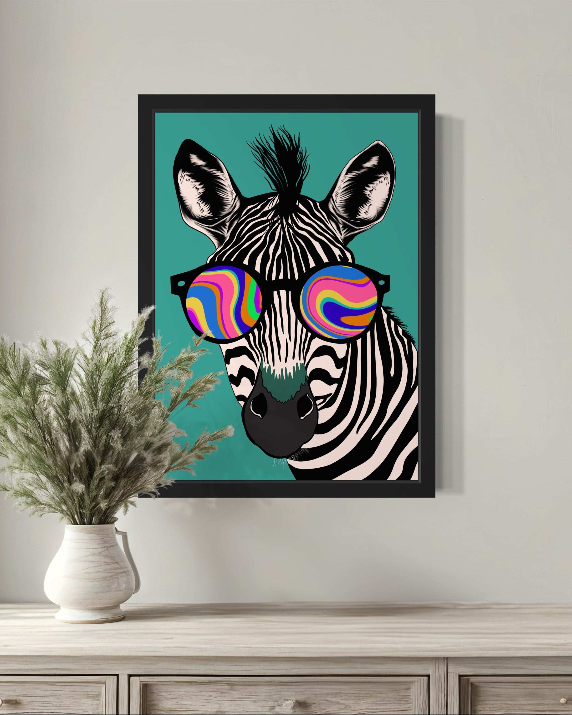 Psychedelic Zebra Art Print