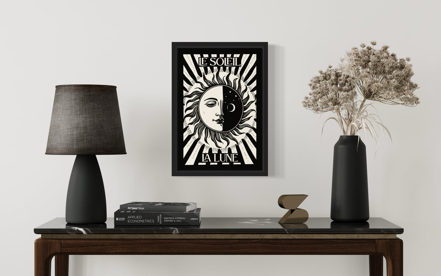 Le Soleil La Lune / Sun and Moon Art Print Black and White