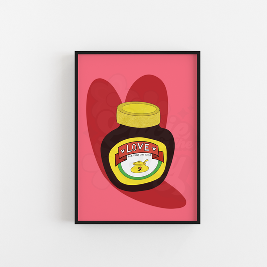 Marmite Love Art Print for Kitchen