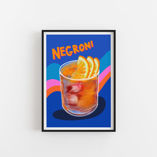 Negroni Cocktail Art Print