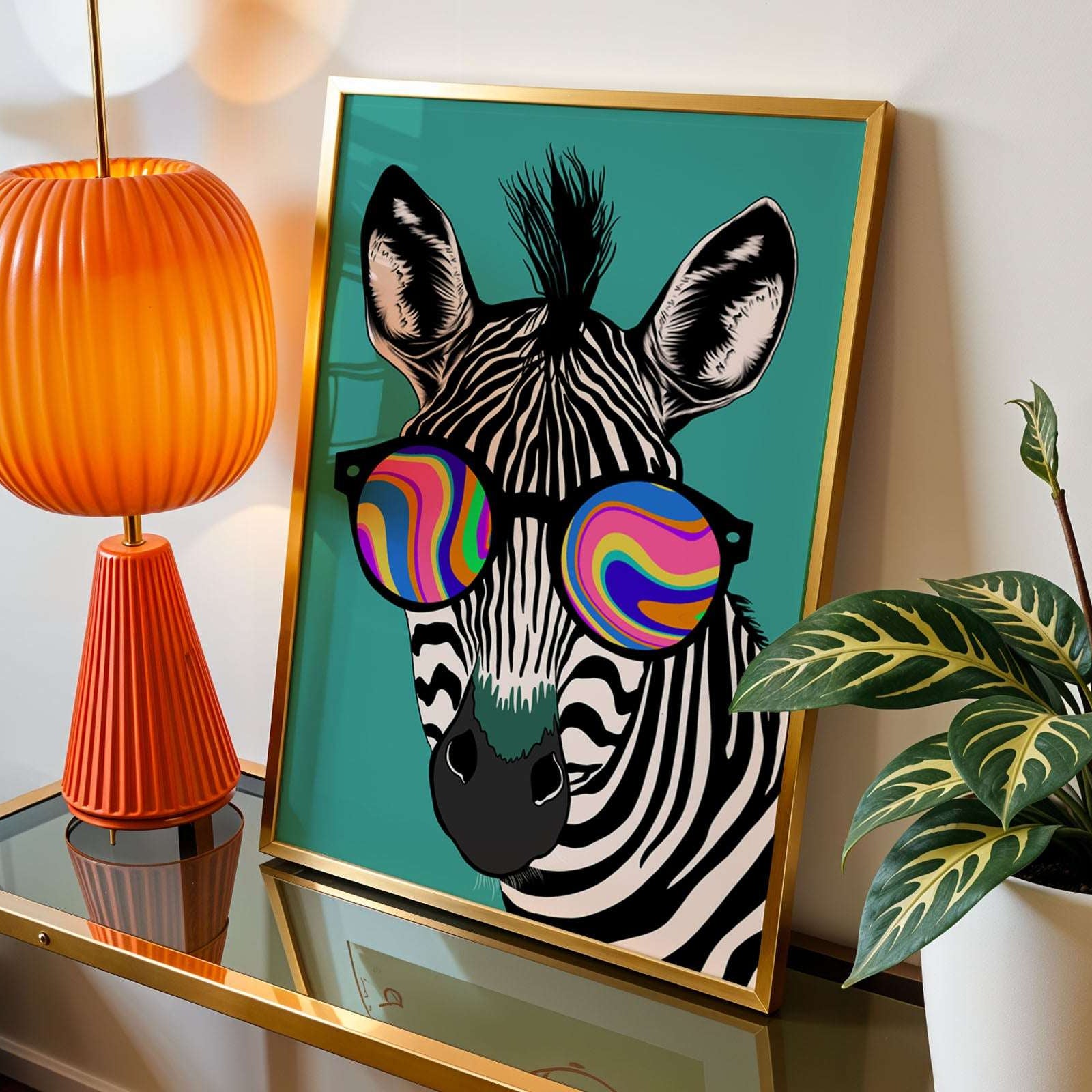 Zebra with Glasses Psychedelic Wall Art Print – Lucie In The Sky