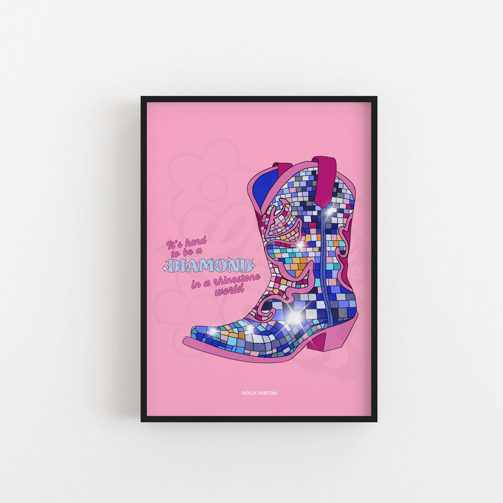 Dolly Parton Rhinestone Quote Art Print
