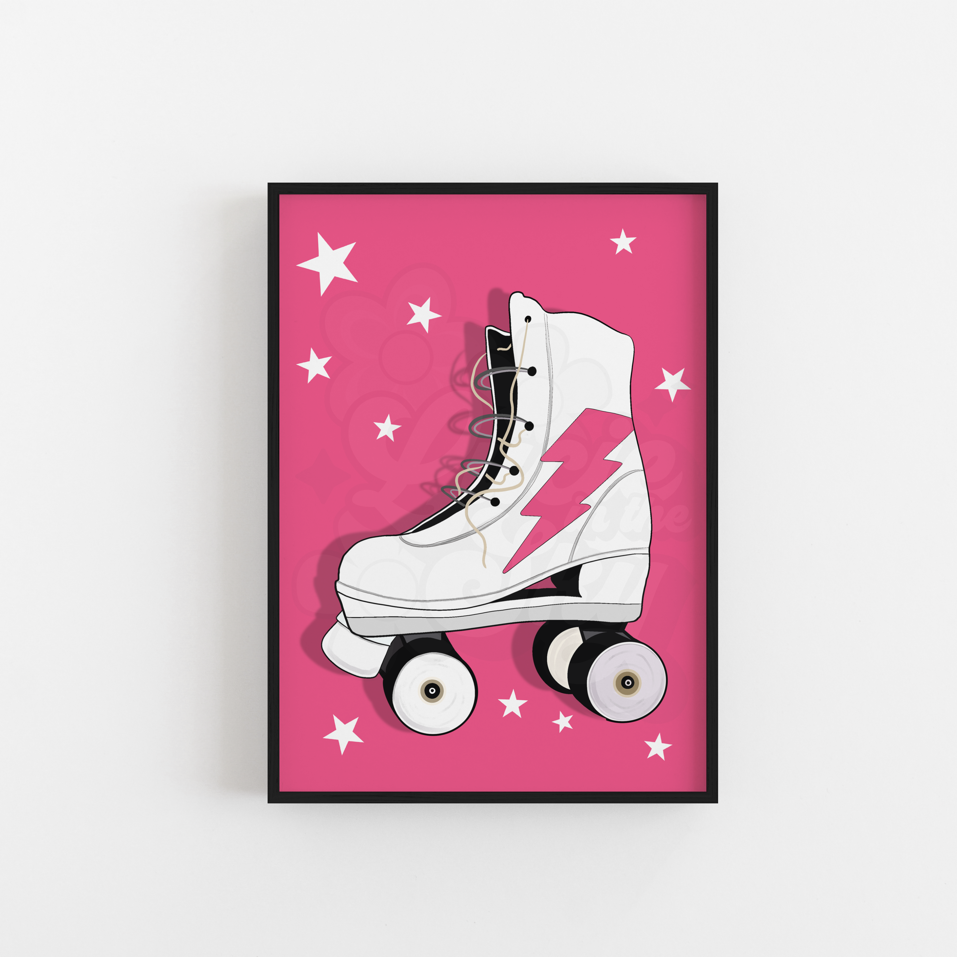 Roller Skate Art Print - Available in Pink or Green