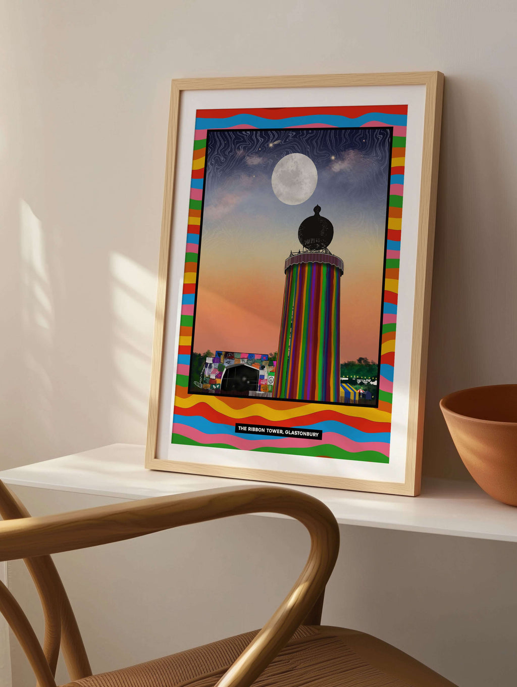 The Ribbon Tower, Glastonbury Worthy Farm Art Print