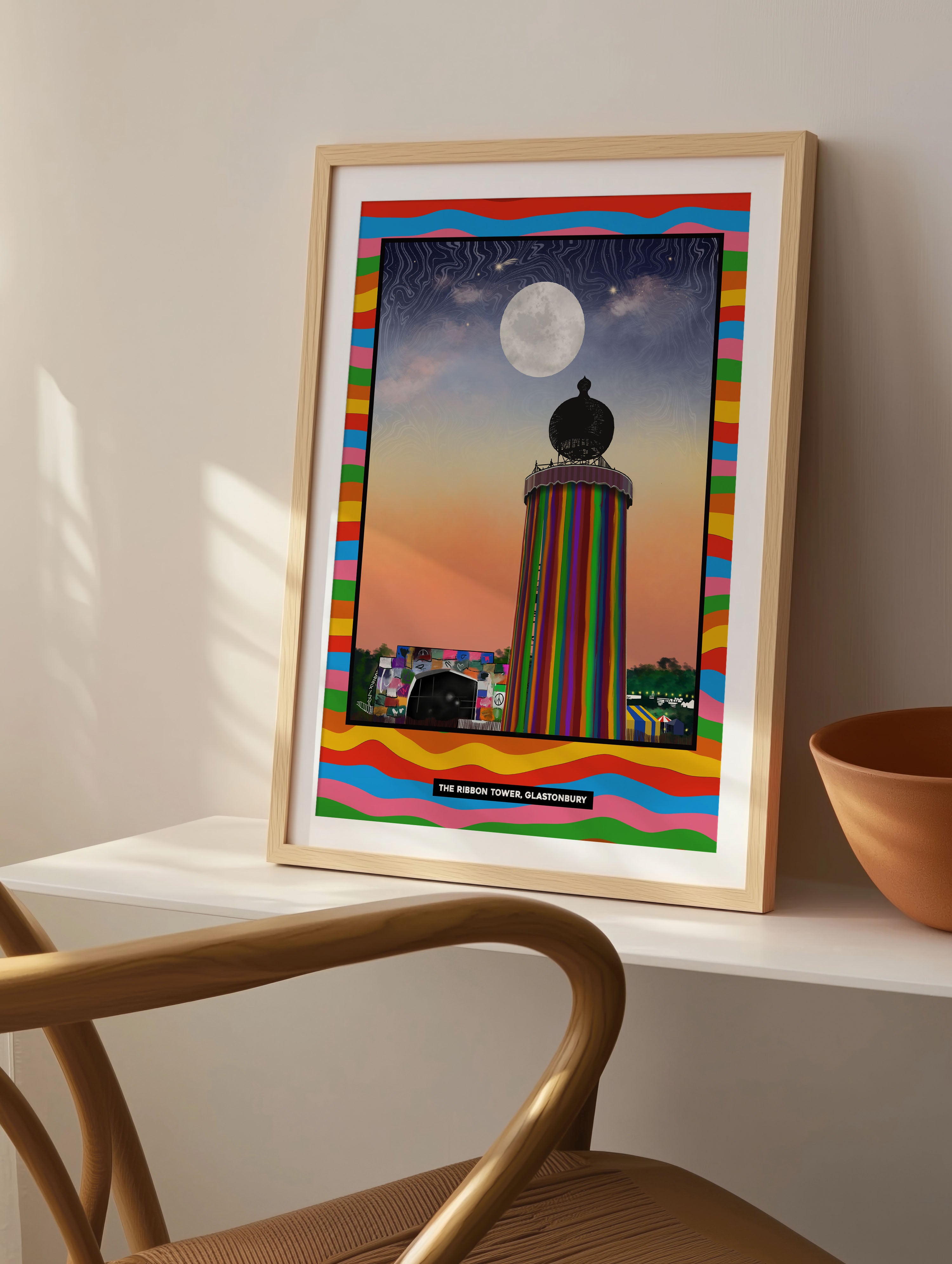 The Ribbon Tower, Glastonbury Worthy Farm Art Print