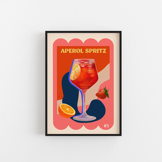 Aperol Spritz Cocktail Art Print