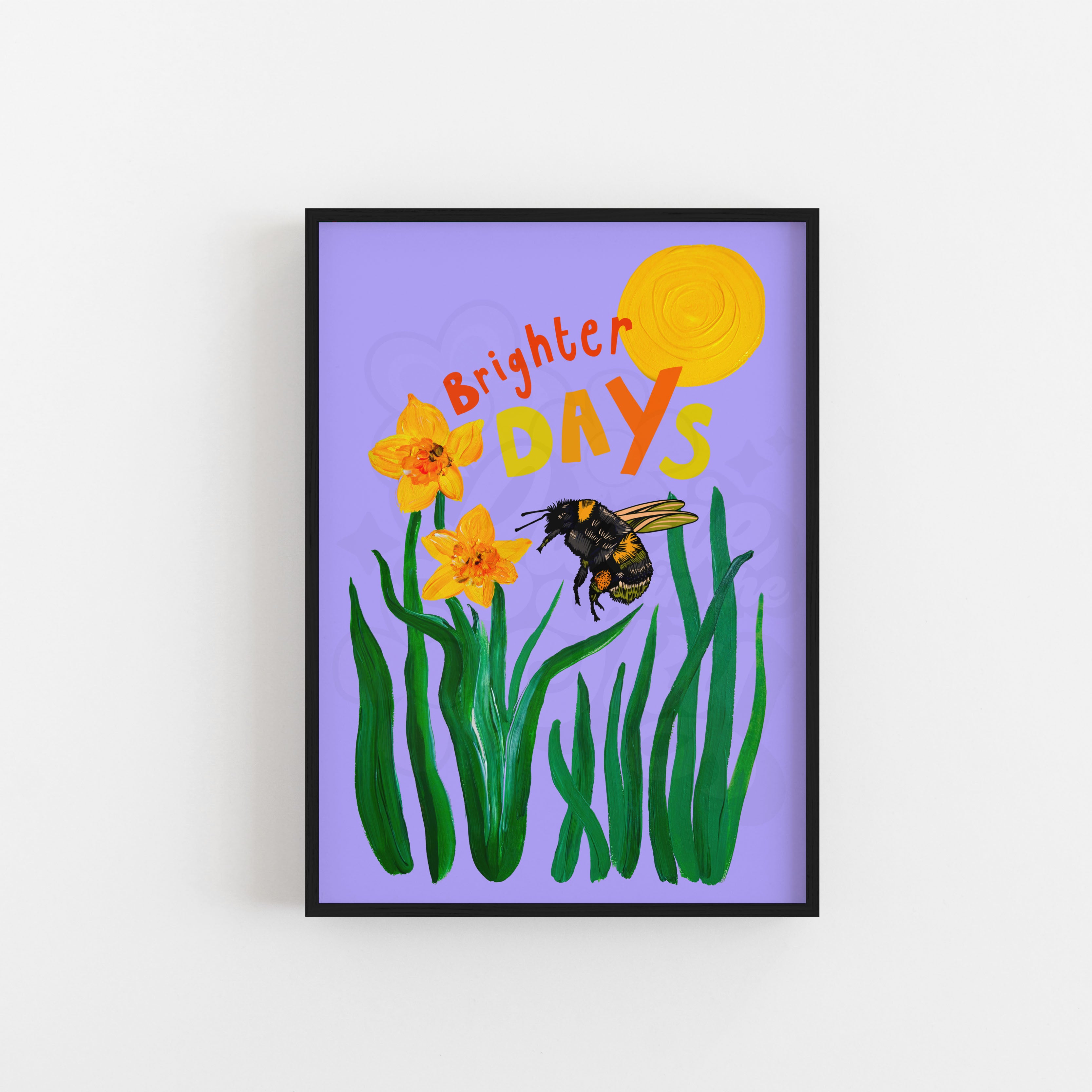 Brighter Days Bumble Bee Art Print