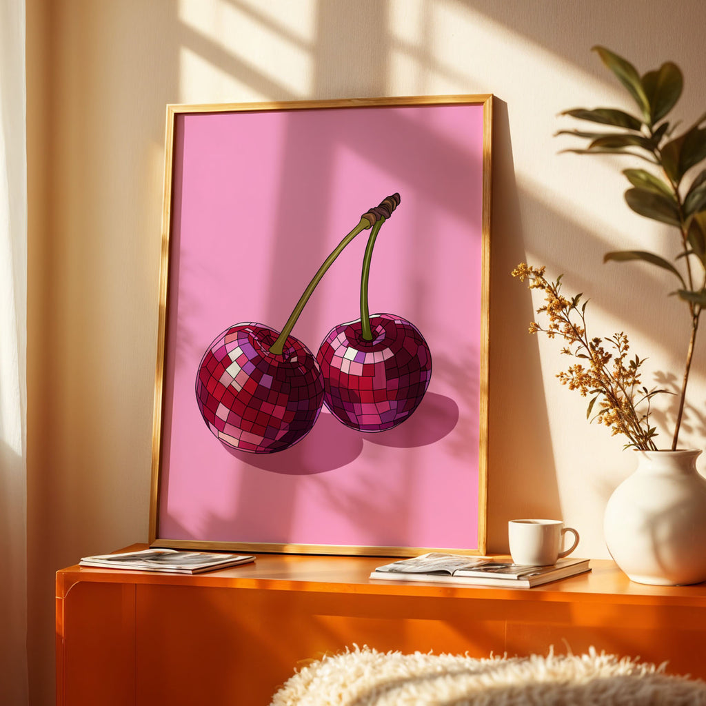 Disco Cherries Art Print