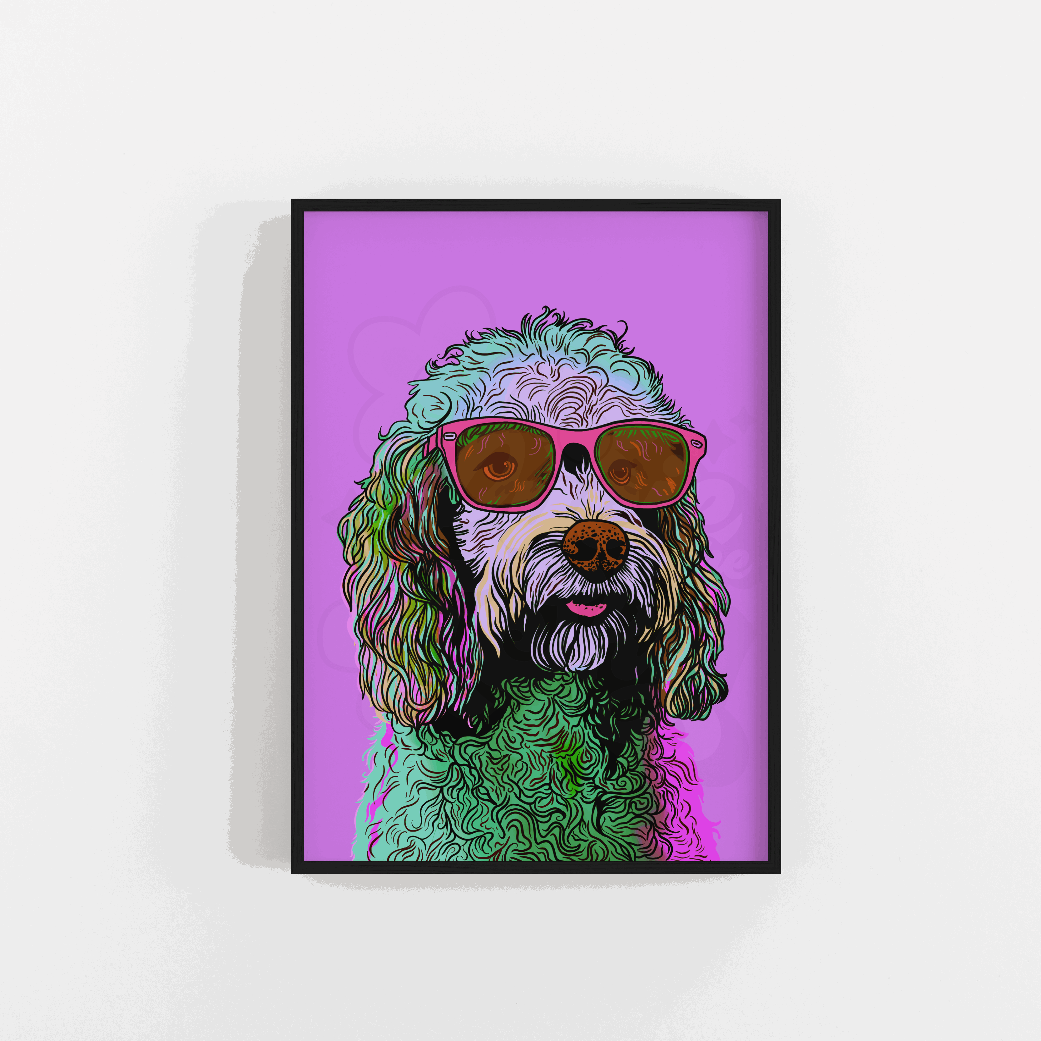 Cockerpoo art print (available in multiple colours)