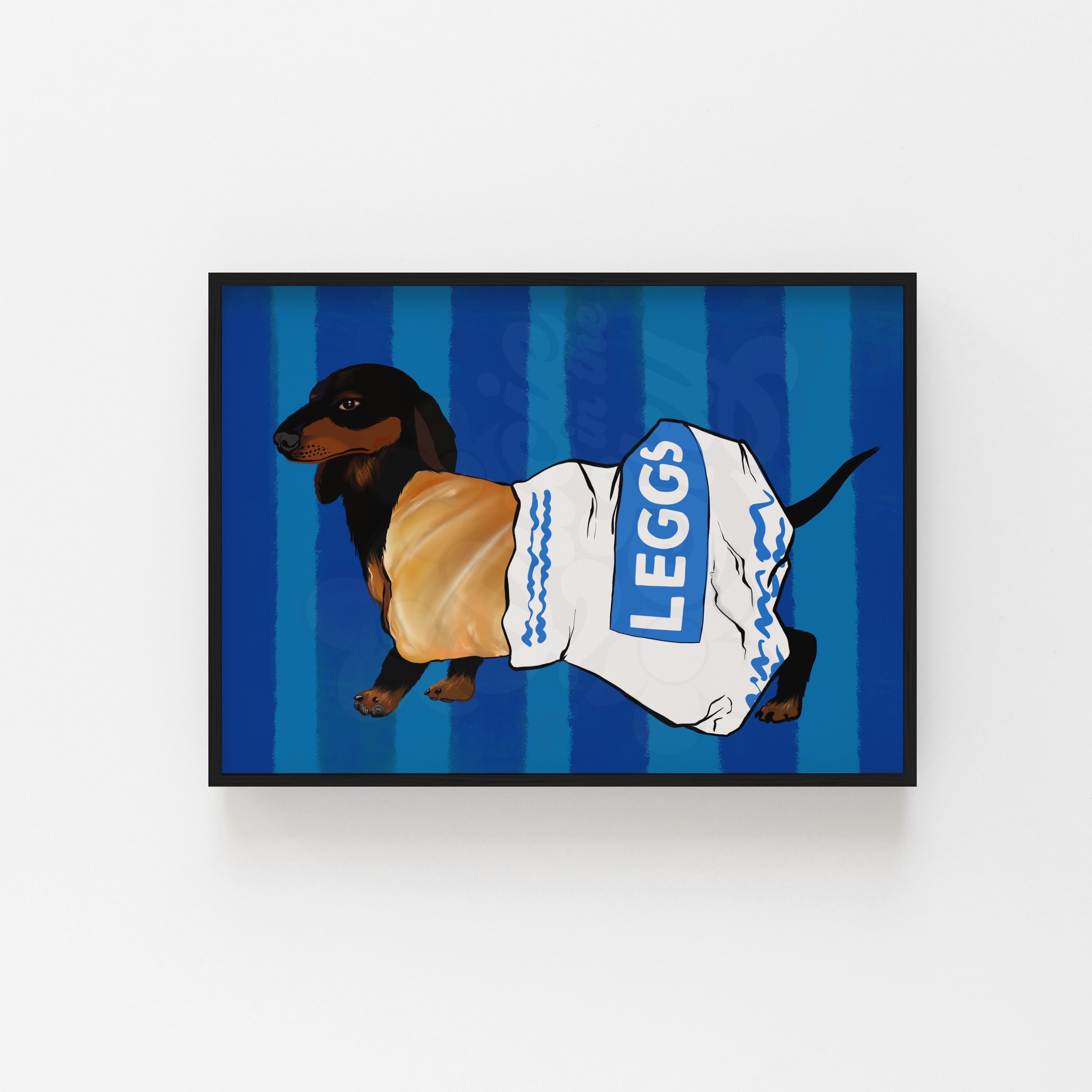 Leggs Sausage Dog Roll Art Print