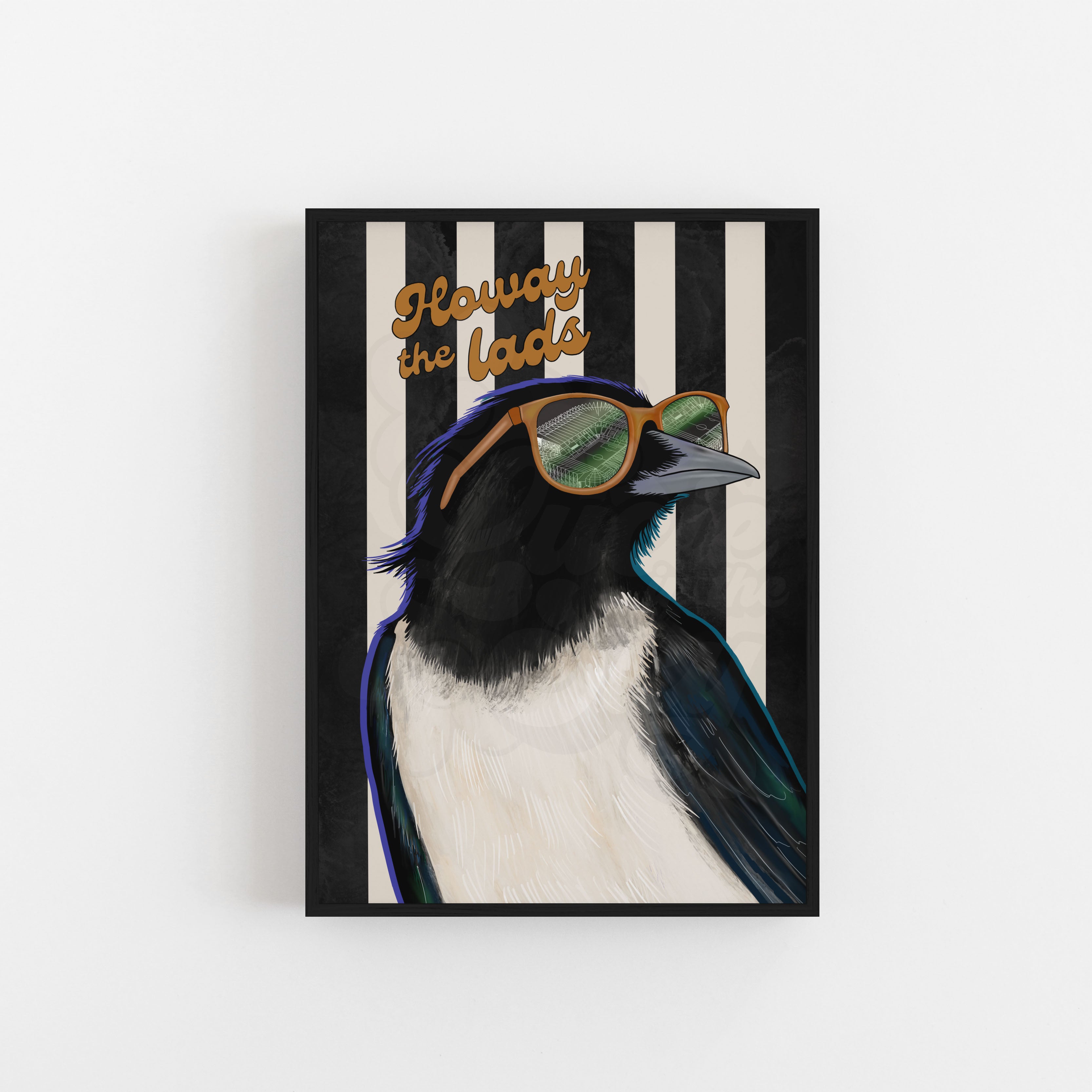Howay The Lads Magpie Art Print For Geordies