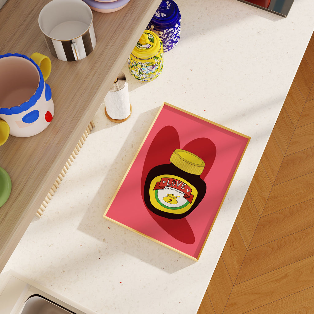 Marmite Love Art Print for Kitchen