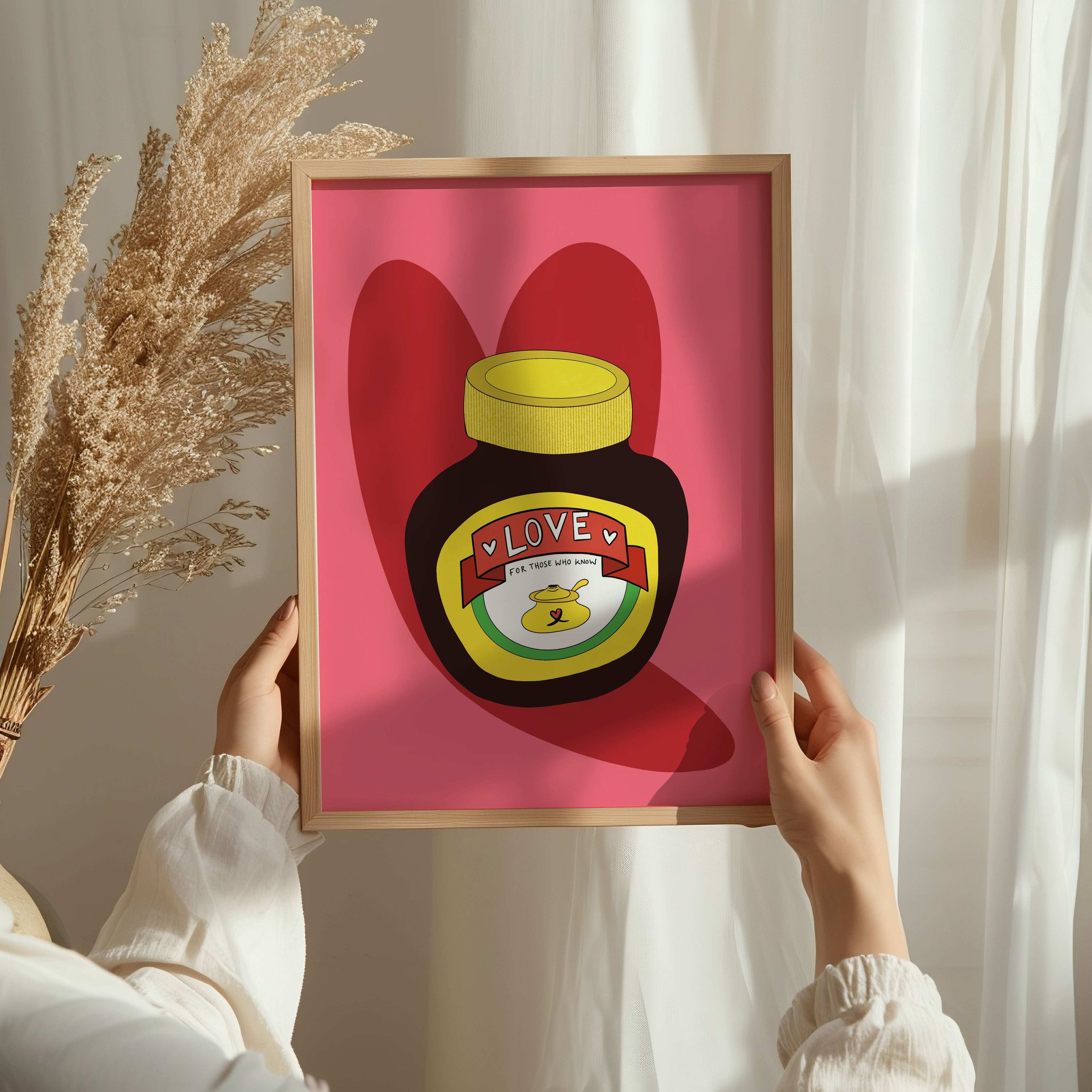 Marmite Love Art Print for Kitchen