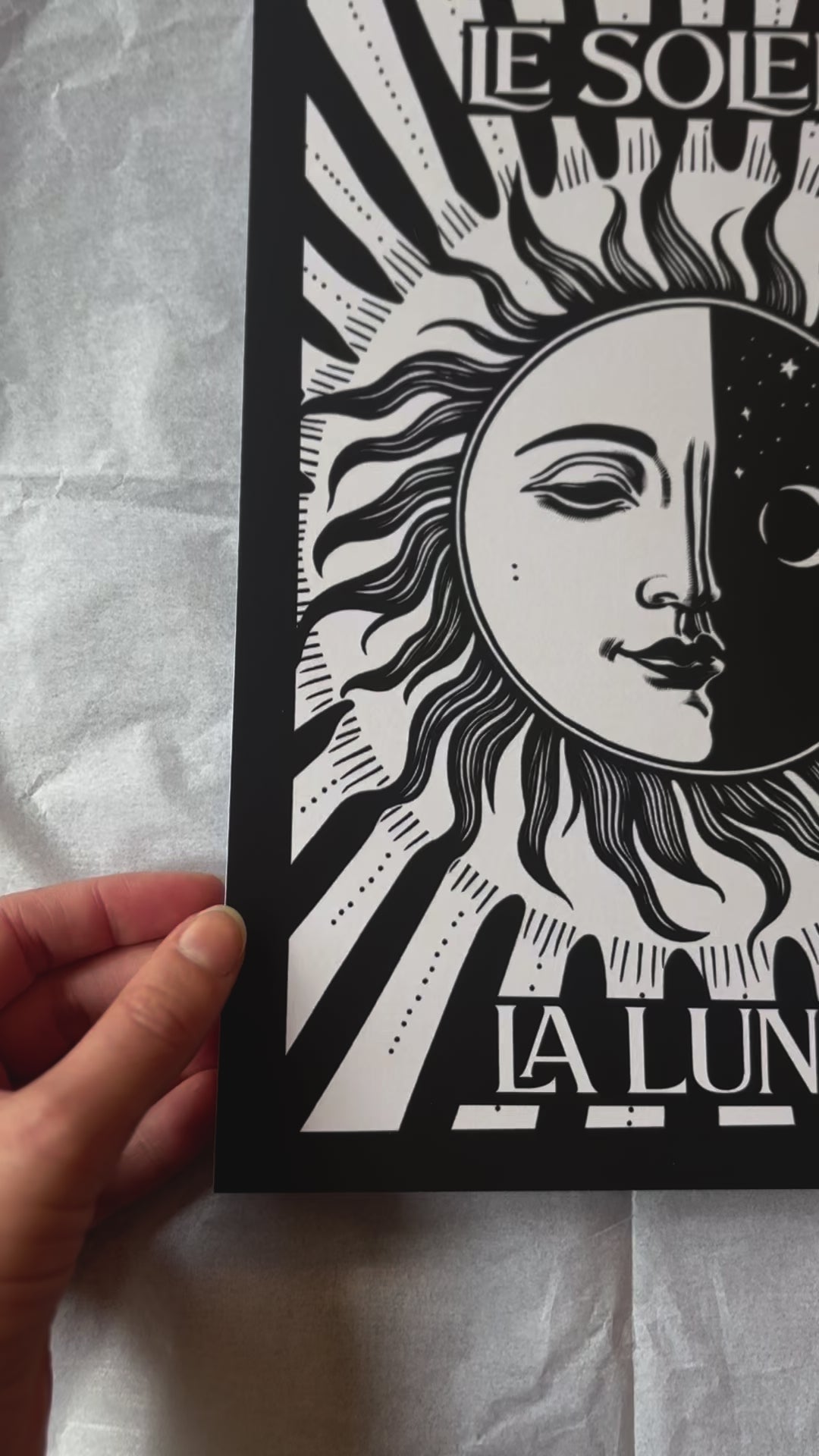 Le Soleil La Lune / Sun and Moon Art Print Black and White