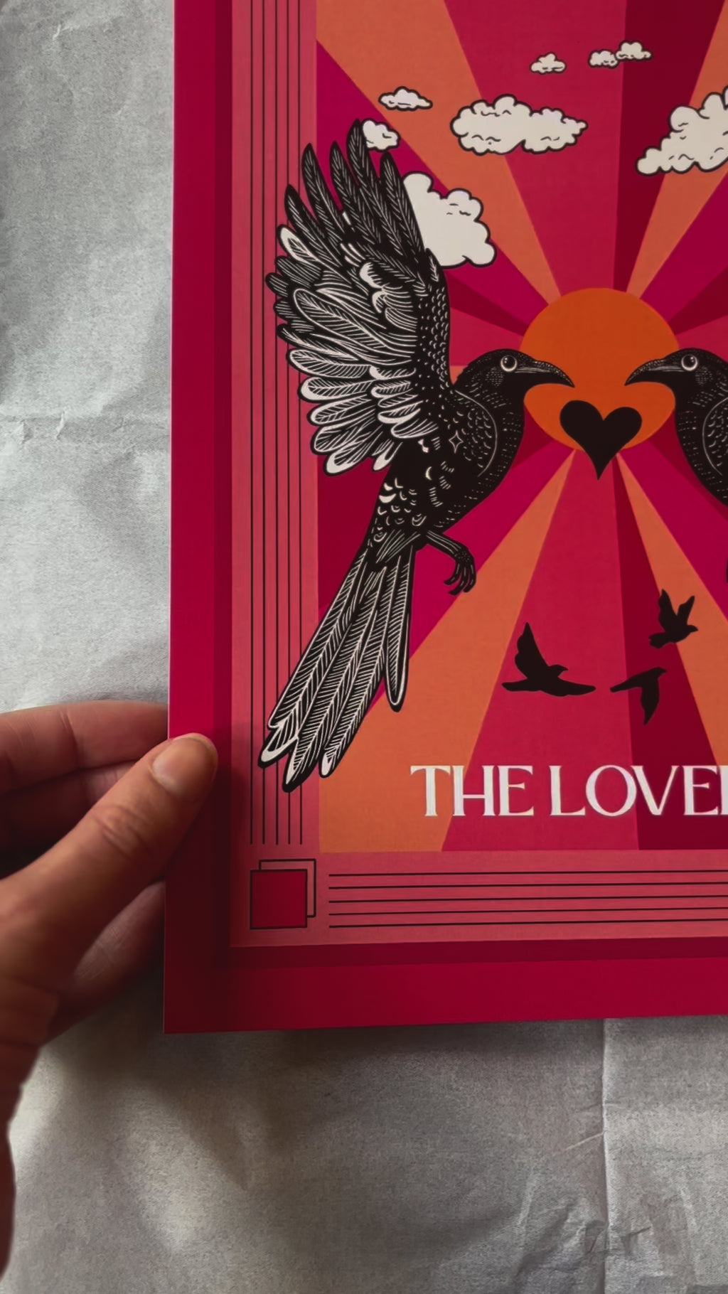 The Lovers Tarot Card Art Print - 3 colour options