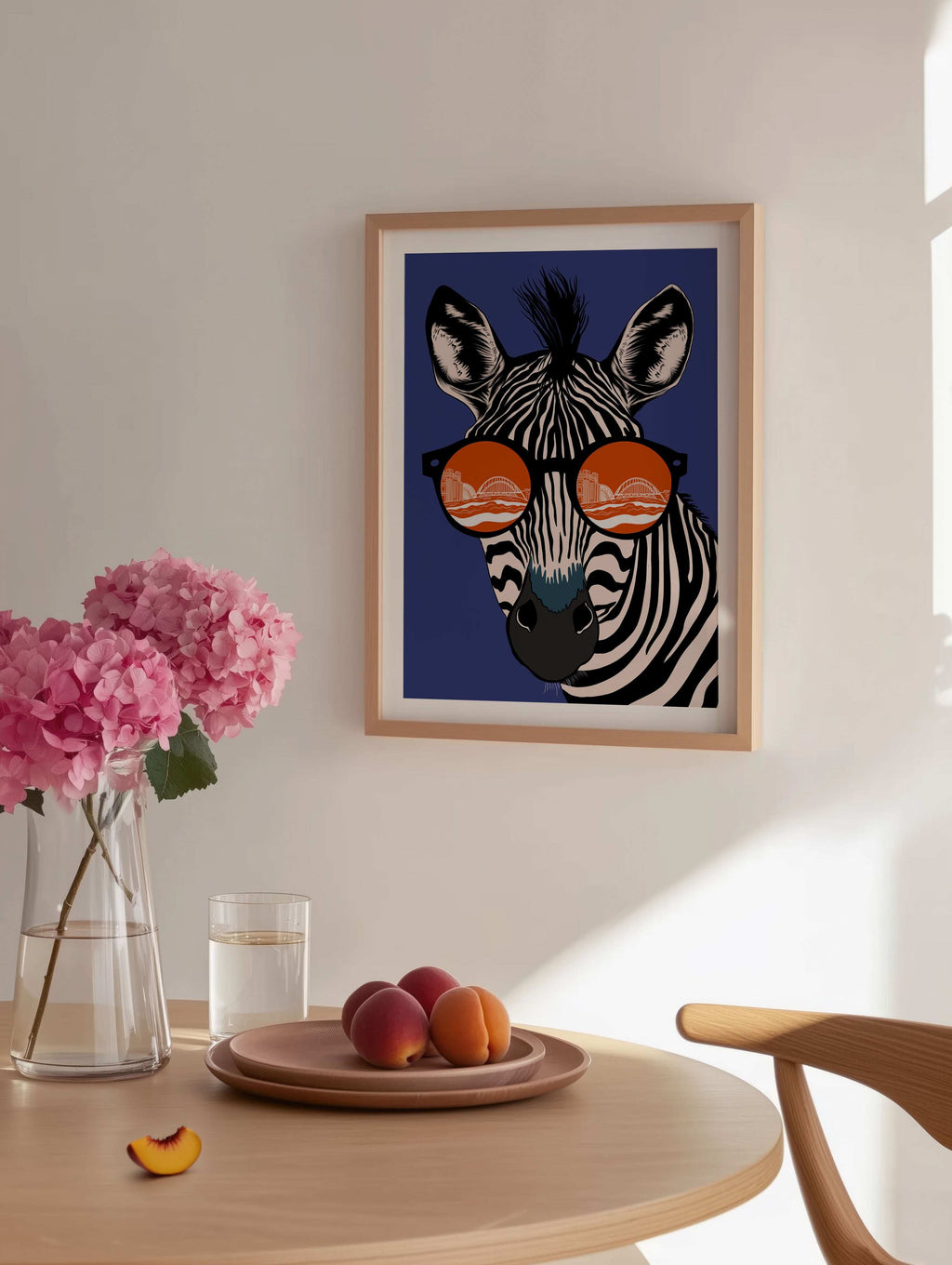 Zebra Illustration Featuring Newcastle River Tyne Art Print
