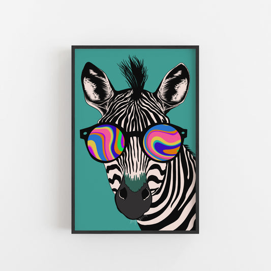 Psychedelic Zebra Art Print